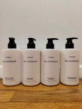 Byredo BAL D’AFRIQUE 4 piece body wash, lotion, shampoo & conditioner